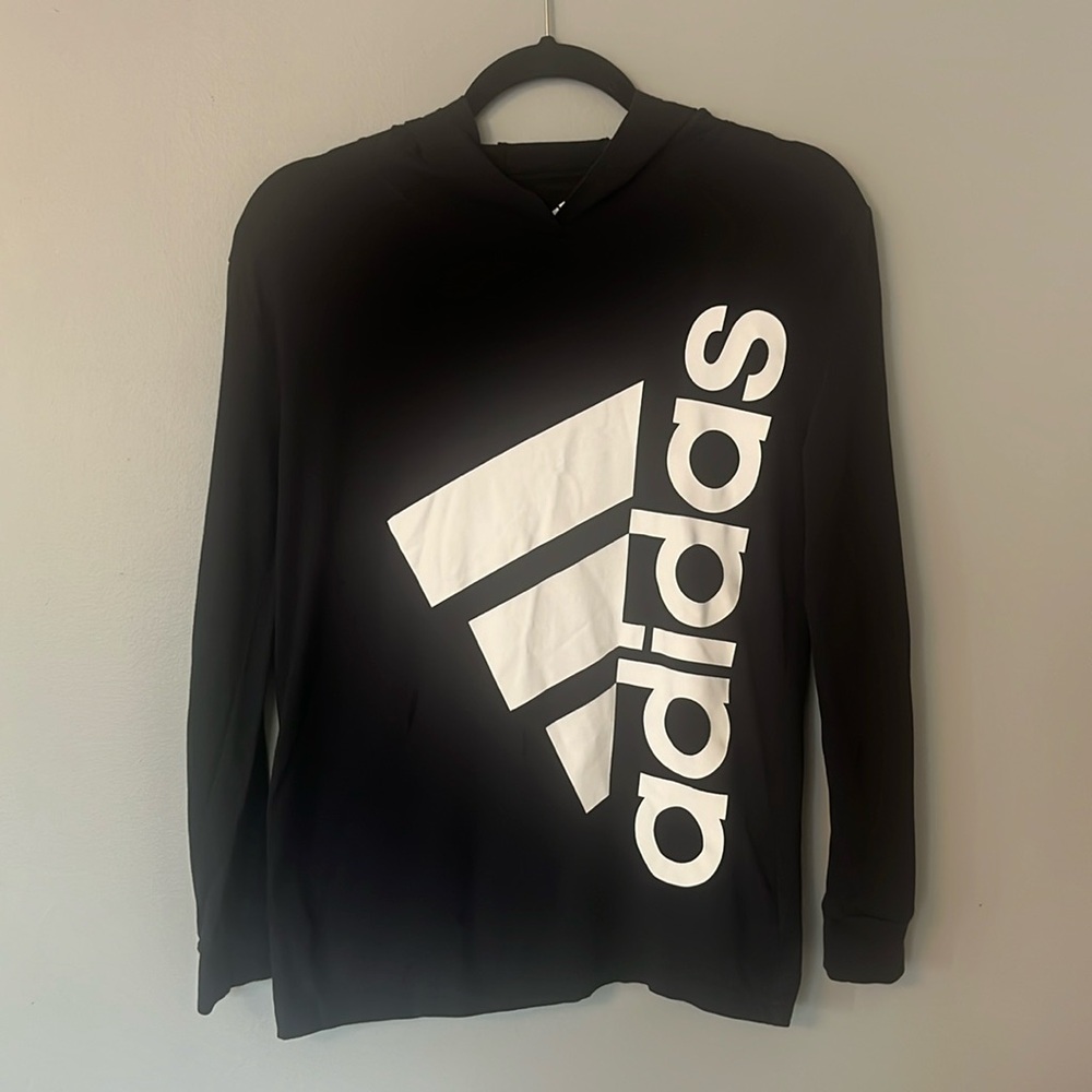 Boys Adidas Long Sleeved Hooded Tee